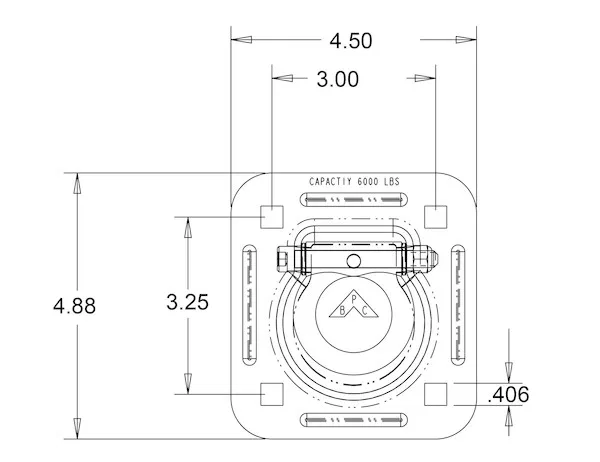 B801AK – BUYERS PROD D-Ring, Includes B801A and Steel Backing Plate 801BP - view 2